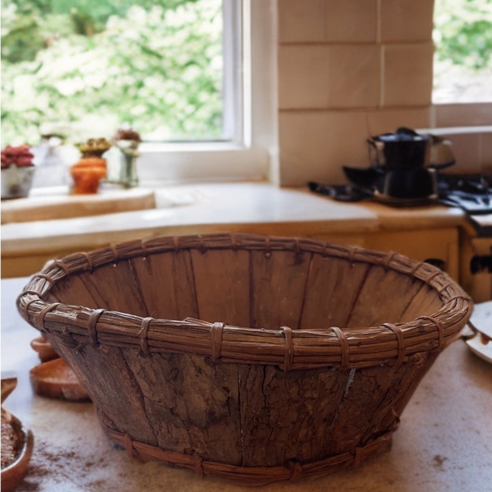 Vintage Tree Bark Basket